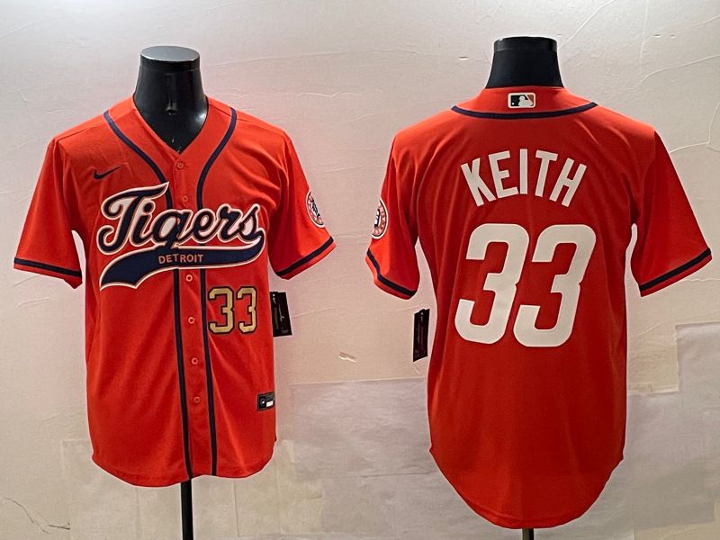 Men Detroit Tigers #33 Keith Orange Joint Name Game 2025 Nike MLB Jersey style 2